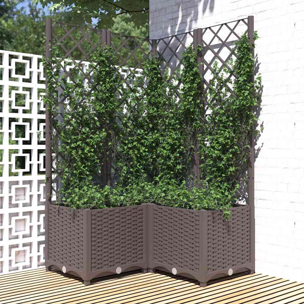 VIDAXL -Planungsbox mit SLAT 80x80x136 cm Polypropenbraun