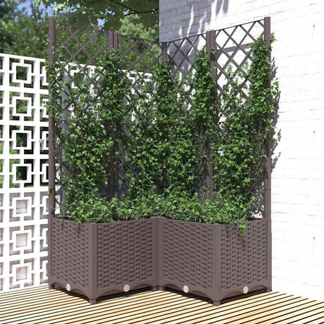 VIDAXL -Planungsbox mit SLAT 80x80x136 cm Polypropenbraun