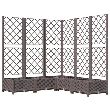 VIDAXL -Pflanzer mit Slatarbeit 120x120x121,5 cm Polypropenbraun