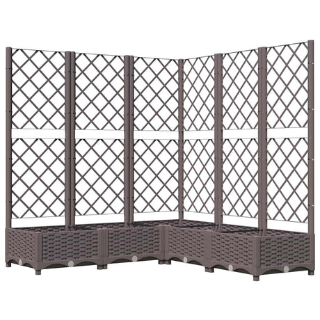 VIDAXL -Pflanzer mit Slatarbeit 120x120x121,5 cm Polypropenbraun