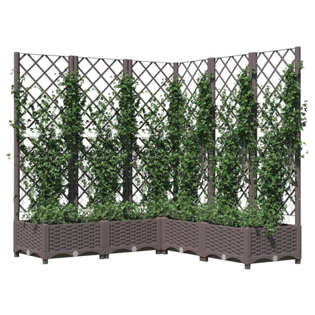 VIDAXL -Pflanzer mit Slatarbeit 120x120x121,5 cm Polypropenbraun