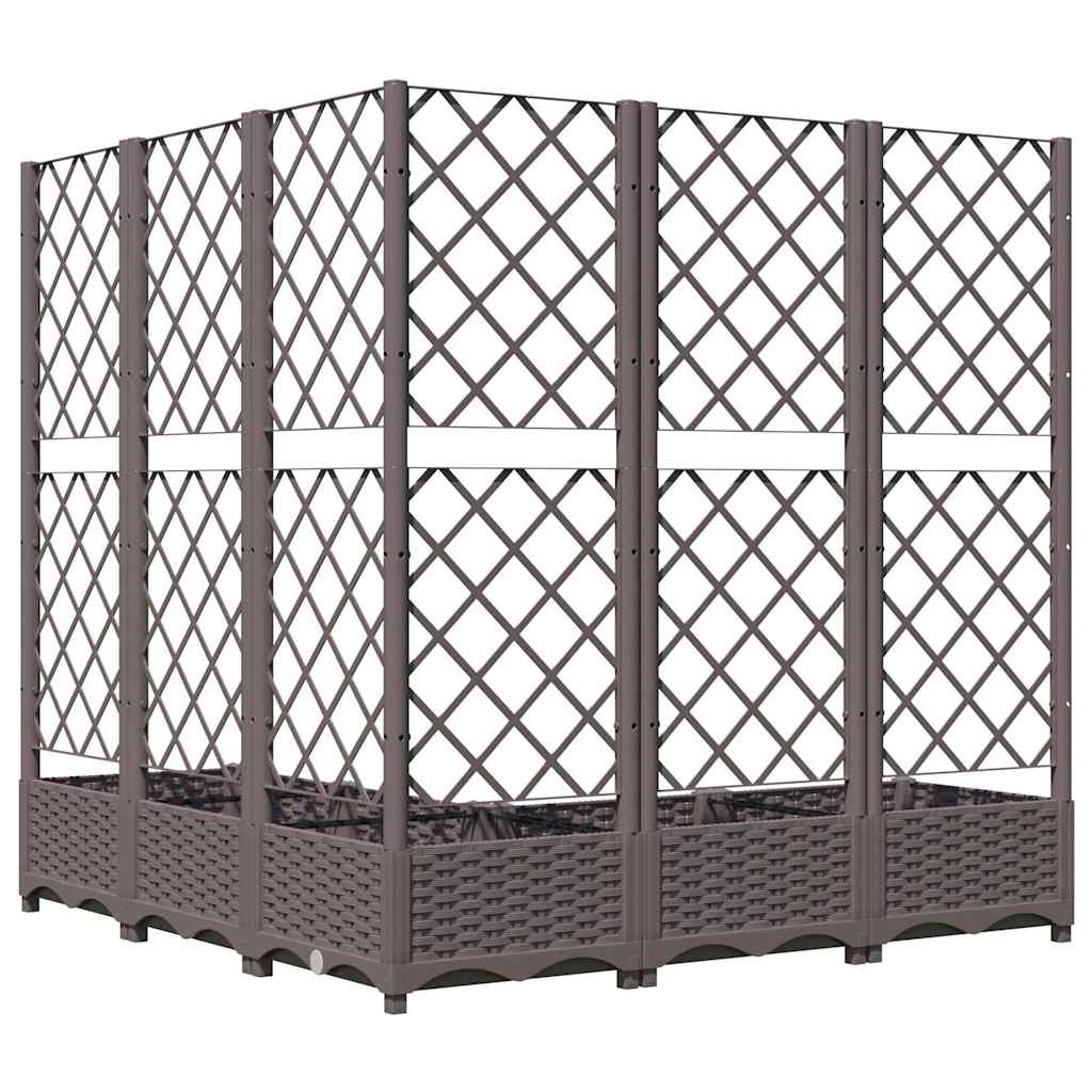 VIDAXL -Pflanzer mit Slatarbeit 120x120x121,5 cm Polypropenbraun