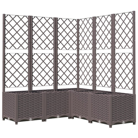 VIDAXL -Pflanzer mit Slatarbeit 120x120x136 cm Polypropenbraun