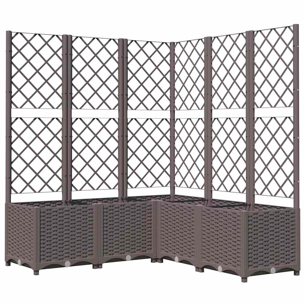 VIDAXL -Pflanzer mit Slatarbeit 120x120x136 cm Polypropenbraun