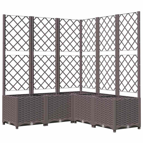 VIDAXL -Pflanzer mit Slatarbeit 120x120x136 cm Polypropenbraun