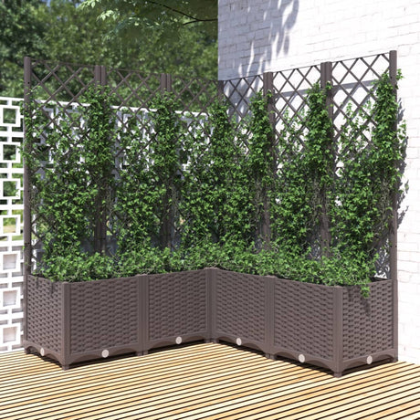 VIDAXL -Pflanzer mit Slatarbeit 120x120x136 cm Polypropenbraun
