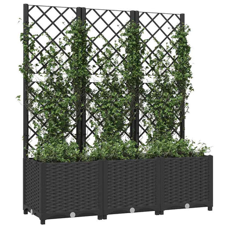 Vidaxxl Pflanzgefäß mit Spalier schwarz 120x40x136 cm PP