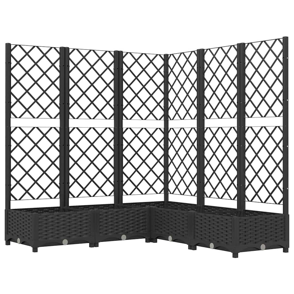 Vidaxl Plannet mit Slatarbeit 120x120x121.5 cm Polypropen Schwarz