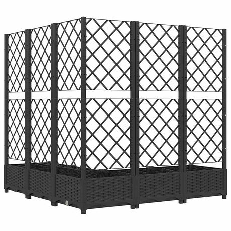 Vidaxl Plannet mit Slatarbeit 120x120x121.5 cm Polypropen Schwarz