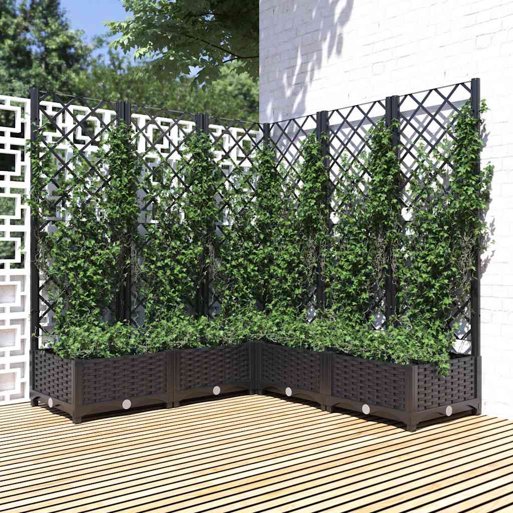 Vidaxl Plannet mit Slatarbeit 120x120x121.5 cm Polypropen Schwarz