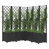 VIDAXL -Pflanzer mit Latwerk 120x120x136 cm Polypropen Schwarz