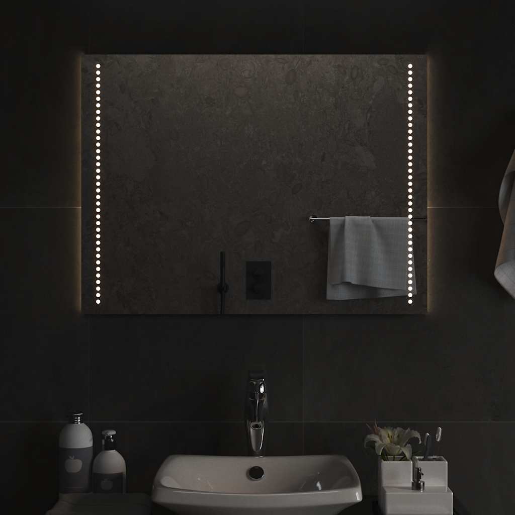 Vidaxl badkamerspiegel led 80x60 cm
