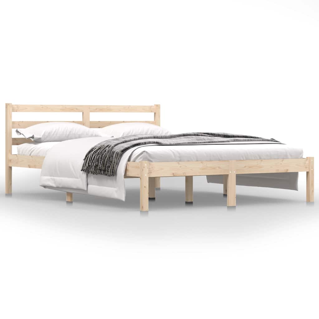 Vidaxl bedframe massief grenenhout 135x190 cm