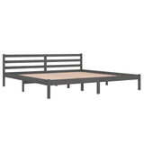 Vidaxl bedframe massief grenenhout grijs 200x200 cm