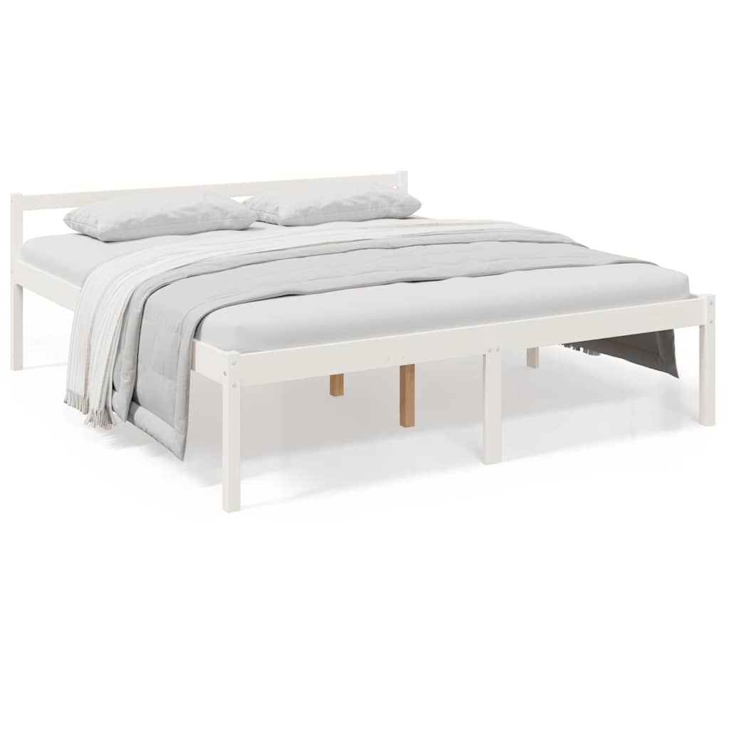 Vidaxl seniorenbed massief grenenhout wit 180x200 cm