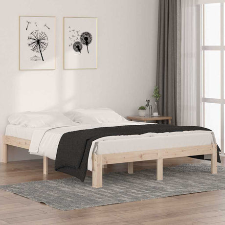 Vidaxl bedframe massief grenenhout 140x190 cm