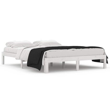 Vidaxl bedframe massief hout wit 150x200 cm
