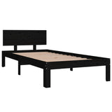 Vidaxl bedframe massief grenenhout zwart 90x200 cm