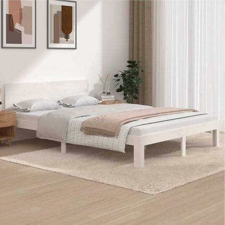 Vidaxl bedframe massief grenenhout wit 140x200 cm