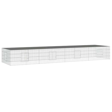 Vidaxxl Kaninchenkäfig mit 4 Paneelen 433 x 109 x 54 cm, verzinktes Eisen