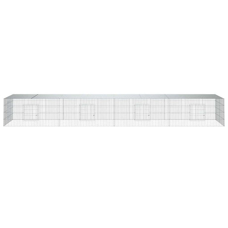 Vidaxxl Kaninchenkäfig mit 4 Paneelen 433 x 109 x 54 cm, verzinktes Eisen
