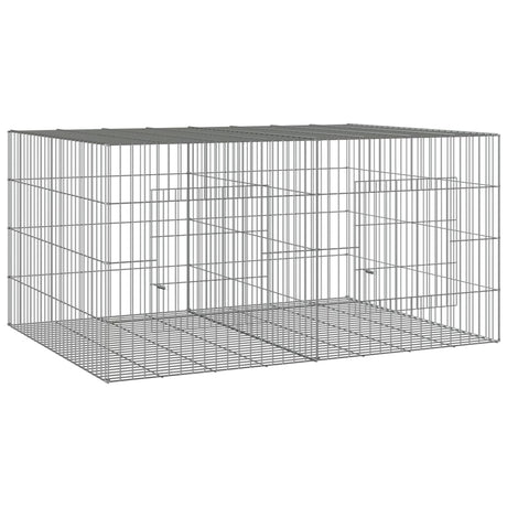 Vidaxl -Kaninchenkäfig mit 2 Panels 110x79x54 cm verzinktes Eisen