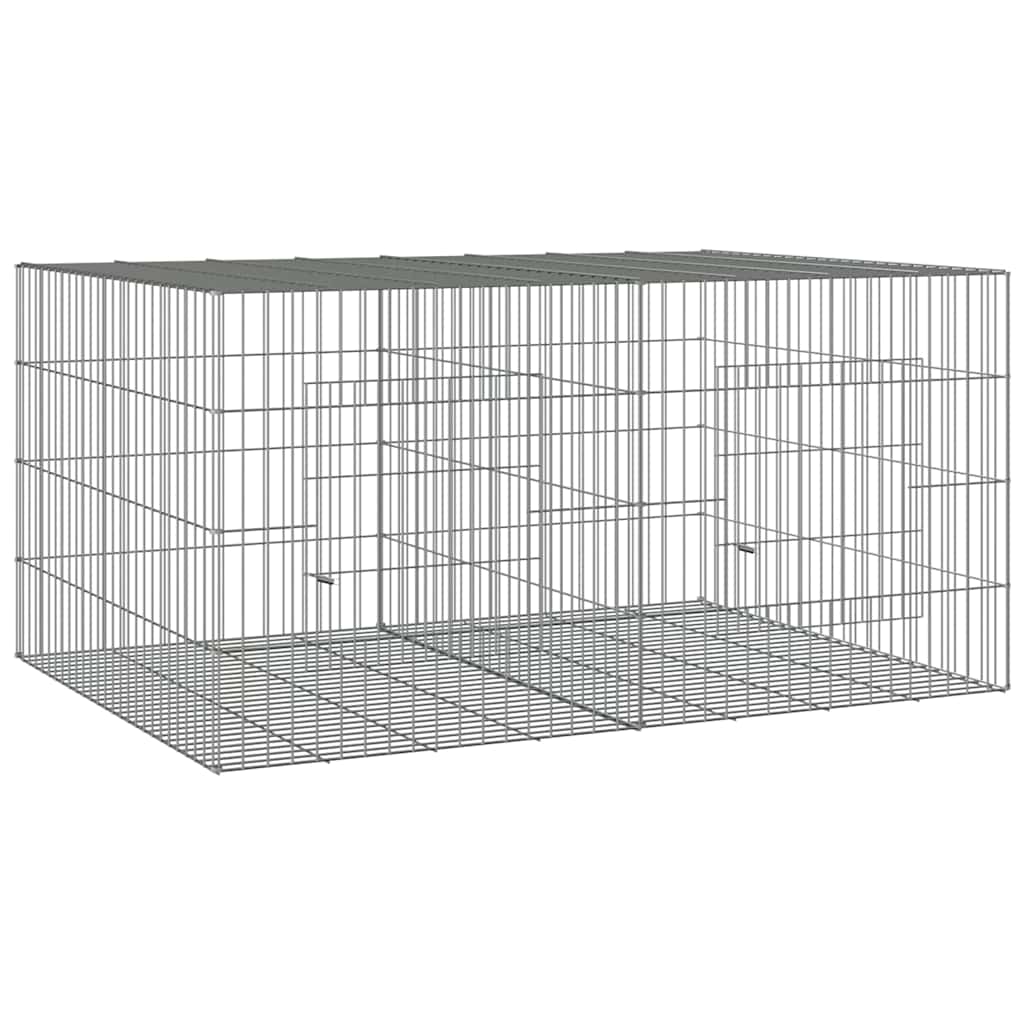 Vidaxl -Kaninchenkäfig mit 2 Panels 110x79x54 cm verzinktes Eisen