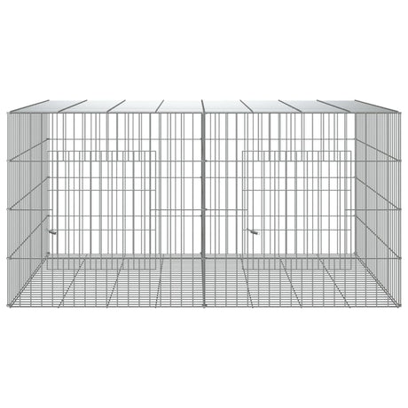 Vidaxl -Kaninchenkäfig mit 2 Panels 110x79x54 cm verzinktes Eisen