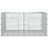 Vidaxl -Kaninchenkäfig mit 2 Panels 110x79x54 cm verzinktes Eisen