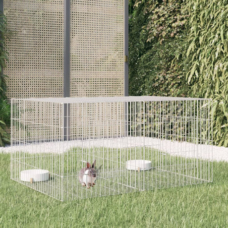 Vidaxl -Kaninchenkäfig mit 2 Panels 110x79x54 cm verzinktes Eisen