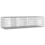 Vidaxxl Kaninchenkäfig mit 4 Paneelen 217 x 79 x 54 cm, verzinktes Eisen