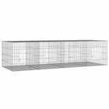 Vidaxxl Kaninchenkäfig mit 4 Paneelen 217 x 79 x 54 cm, verzinktes Eisen