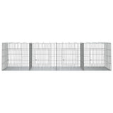 Vidaxxl Kaninchenkäfig mit 4 Paneelen 217 x 79 x 54 cm, verzinktes Eisen
