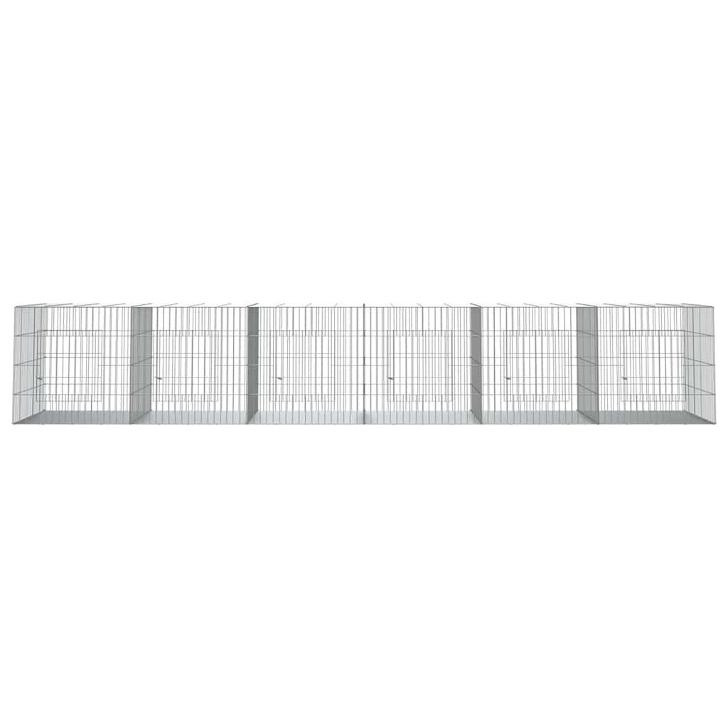 VIDAXL -Kaninchenkäfig mit 6 Panels 327x79x54 cm verzinktes Eisen