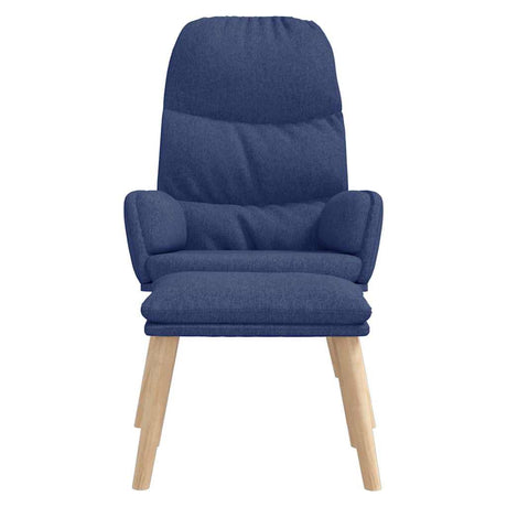 Vidaxl relaxstoel met voetenbank stof blauw
