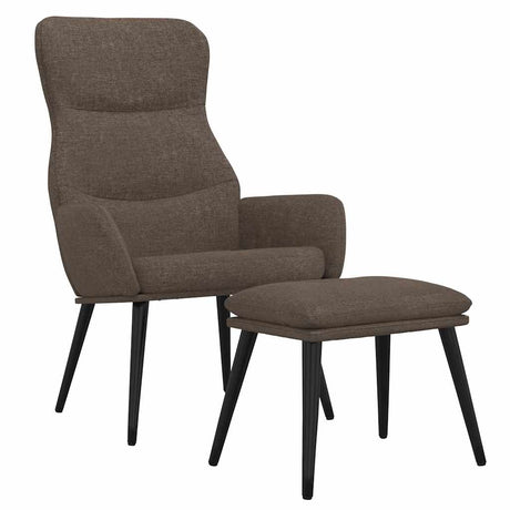 Vidaxl relaxstoel met voetenbank stof taupe