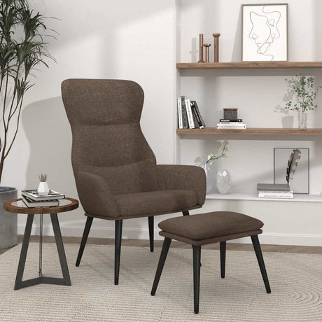 Vidaxl relaxstoel met voetenbank stof taupe