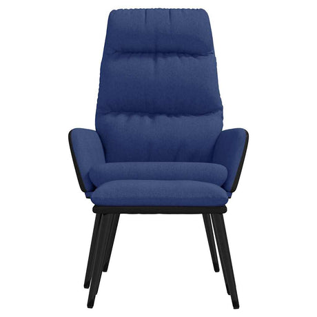 Vidaxl relaxstoel met voetenbank stof en kunstleer blauw