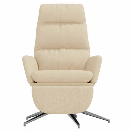 Vidaxl relaxstoel met voetensteun stof crèmekleurig