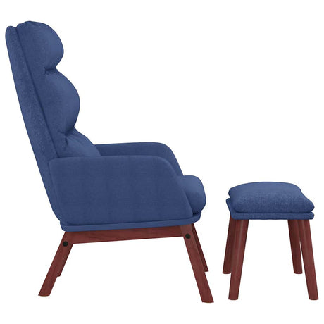 Vidaxl relaxstoel met voetenbank stof blauw
