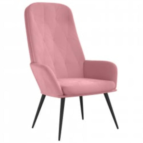Vidaxl relaxstoel met voetenbank fluweel roze
