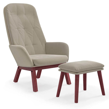 Vidaxl relaxstoel met voetenbank fluweel lichtgrijs