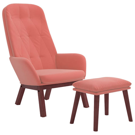 Vidaxl relaxstoel met voetenbank fluweel roze