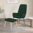Vidaxl schommelstoel met voetenbank stof donkergroen