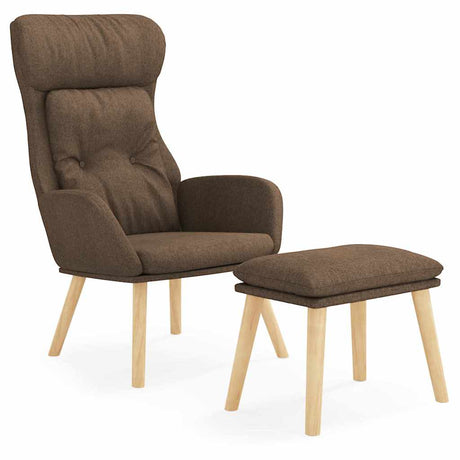 Vidaxl relaxstoel met voetenbank stof bruin