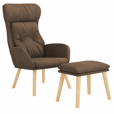 Vidaxl relaxstoel met voetenbank stof bruin
