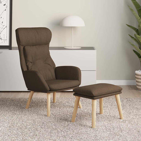 Vidaxl relaxstoel met voetenbank stof bruin