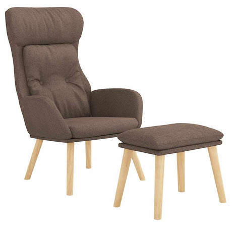 Vidaxl relaxstoel met voetenbank stof taupe