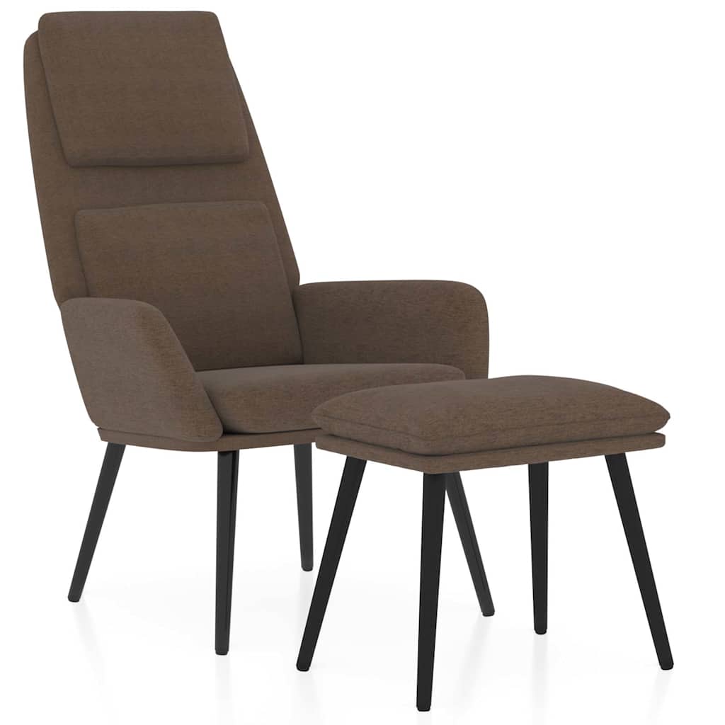 Vidaxl relaxstoel met voetenbank stof bruin