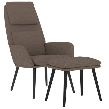 Vidaxl relaxstoel met voetenbank stof taupe
